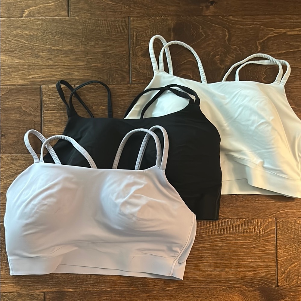 3 White Lilac Black Soma Sport Yoga Bra sz M 10 12